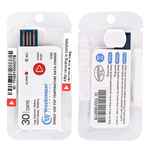 Wisesorb 1 Pack Usb Temperature Data Logger 10000 Records Cover 30Days Use For Single-Use Trip Cold Chain Fresh Tag, Ip67 #TOP25
