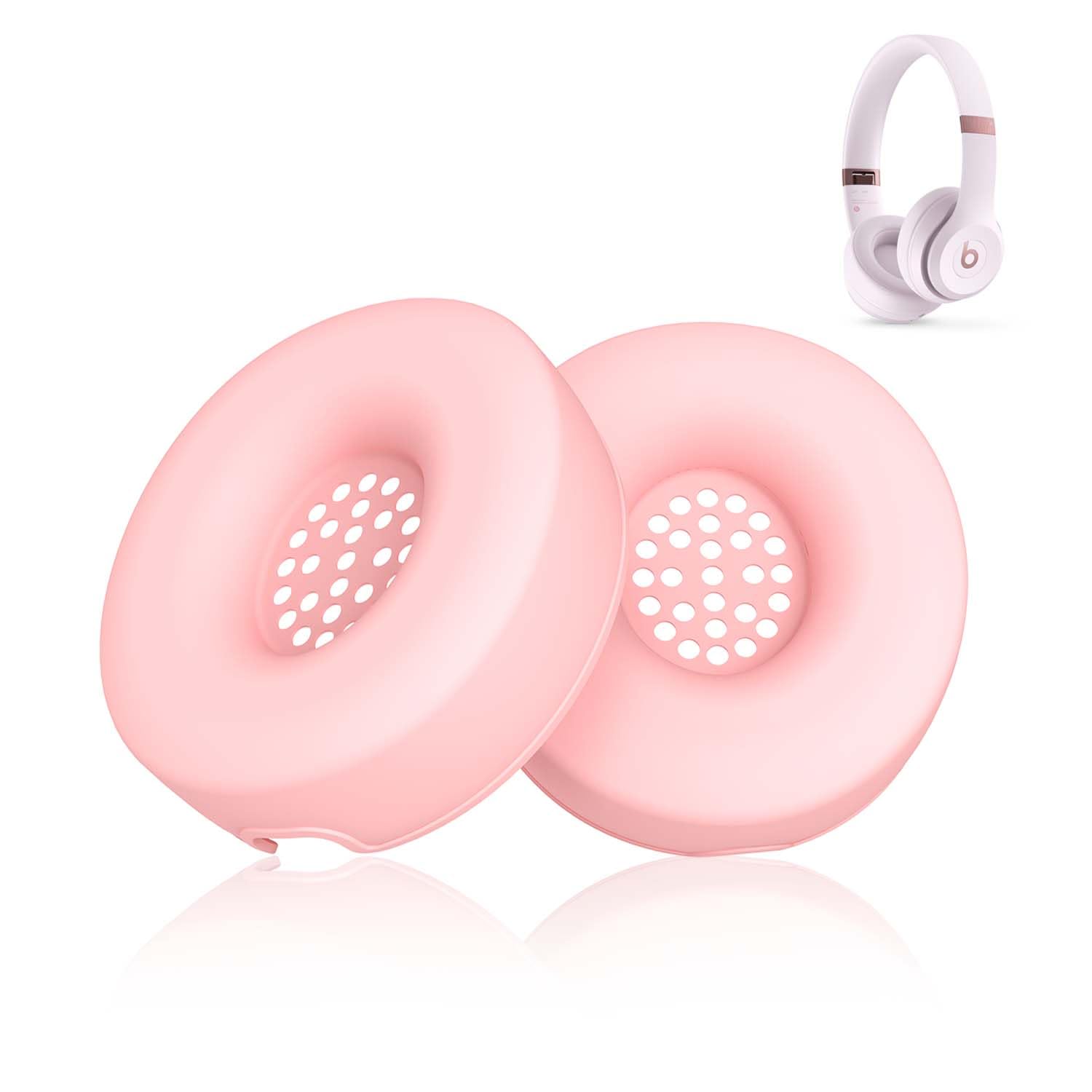 FIOPAZ Silicone Case Cover Compatible with Beats Solo 4 Headphones, Soft Skin Cover for Beats Solo 4 Accessories, Pink