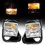 Kojem Fog Light Compatible with 2004-2007 Cadillac CTS-V Lamps + Signal Lights Clear Lens Pair Replacement for GM2592153 GM2593153 | 25753699 25753700 | 15140707 15140708