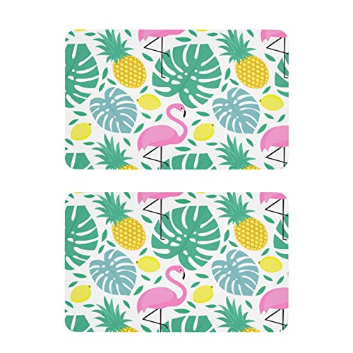 Qilmy Cute Tropical Pink Flamingo Palm Leaves Pineapple Lemon Magnetic Tape Squares Metal Stickers Rectangulars Refrigerator Magnetic Plate with Adhesive for Fridge Office Dishwasher Kitchen Decoratio