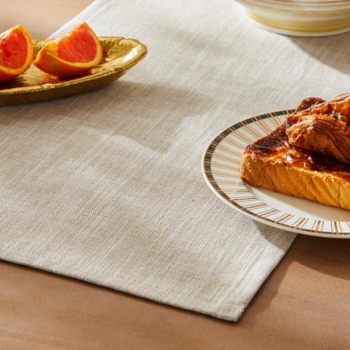 ZeeMart Rustic Cotton Linen Table Runner, 13x...