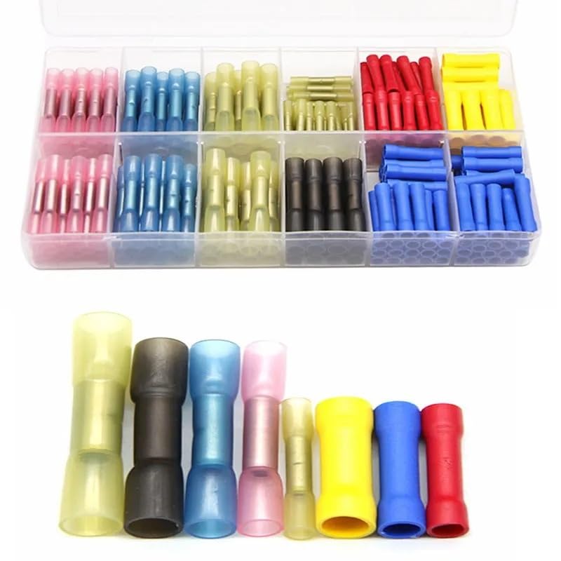 240pcs Assorted Insulated Crimp Terminals Electrical Wire Cable Butt Wire Connectors Heat Shrink Waterproof Crimping Terminal VUQLDHAYZ