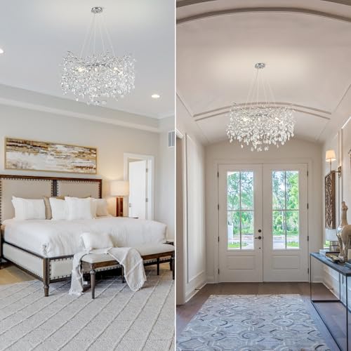 Modern Crystal Chandelier - 30" Silver Tree Branch Design - Image 4