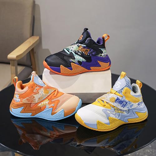 Kids Basketball Sneakers Girls Boys Running Mesh Fitness Training Sneaker Lightweight Anti-Slip Sports Athletic Shoes4