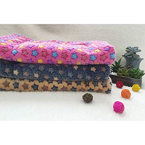 LissomPlume waschbare Sommerhaustiermatte Haustierdecke Hundedecke Katzendecke Tierdecke Hundebett - pink Stern 42*55