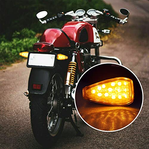 RUIZHI Blinker Motorrad, 4 Stück Blinklicht Motorrad LED,12/24V Blinklichter für Allgemeine LED-Blinker, LEDBlinker Motorrads E50 Geprüft, Motorradlichter für Tag und Nacht mit LEDKontrollleuchte