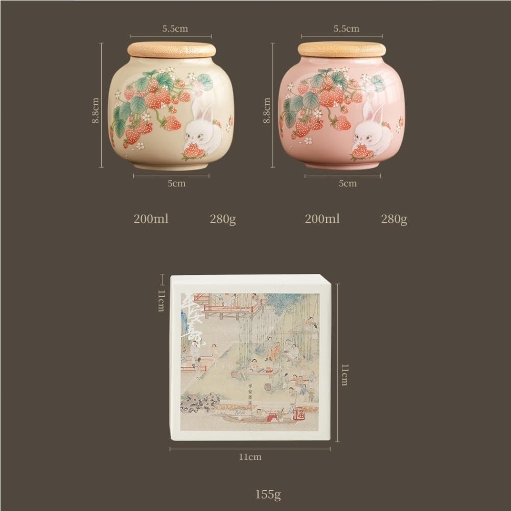 Latas De Té Inicio Tarros for almacenar té suelto Tarros for almacenar en la cocina Tarros de cerámica con tapas Tarros pequeños sellados Tarros for almacenar té Tarros vacíos Tarro Para Guardar Té(A-