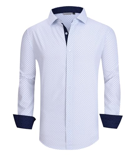 Alex Vando Mens Printed Dress Shirts Long Sleeve Regular Fit Button Down Shirt