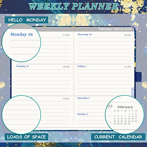 2023-2024 Pocket Planner/Calednar - Weekly & Monthly Pocket Planner 2023-2024, Jul 2023 - Jun 2024, 6.3" X 3.8", Pocket Planner For Purse, Pen Holder, Inner Pocket, Elastic Closure, 2 Bookmarks #TOP3