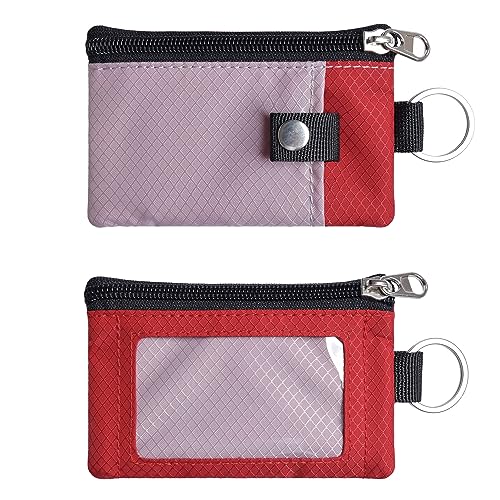 Image of CHENSPRX Minimalist RFID Blocking Small Wallet with ID Window,WaterResistant Zip Id Case Wallet with Lanyard Keychain for Cards,Cash,Travel,Women,Men