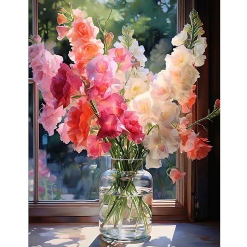 Ausanrl Flowers Diamond Painting Kits for Adults-Diamond Art Kits for Adults Beginner,5D Diamond