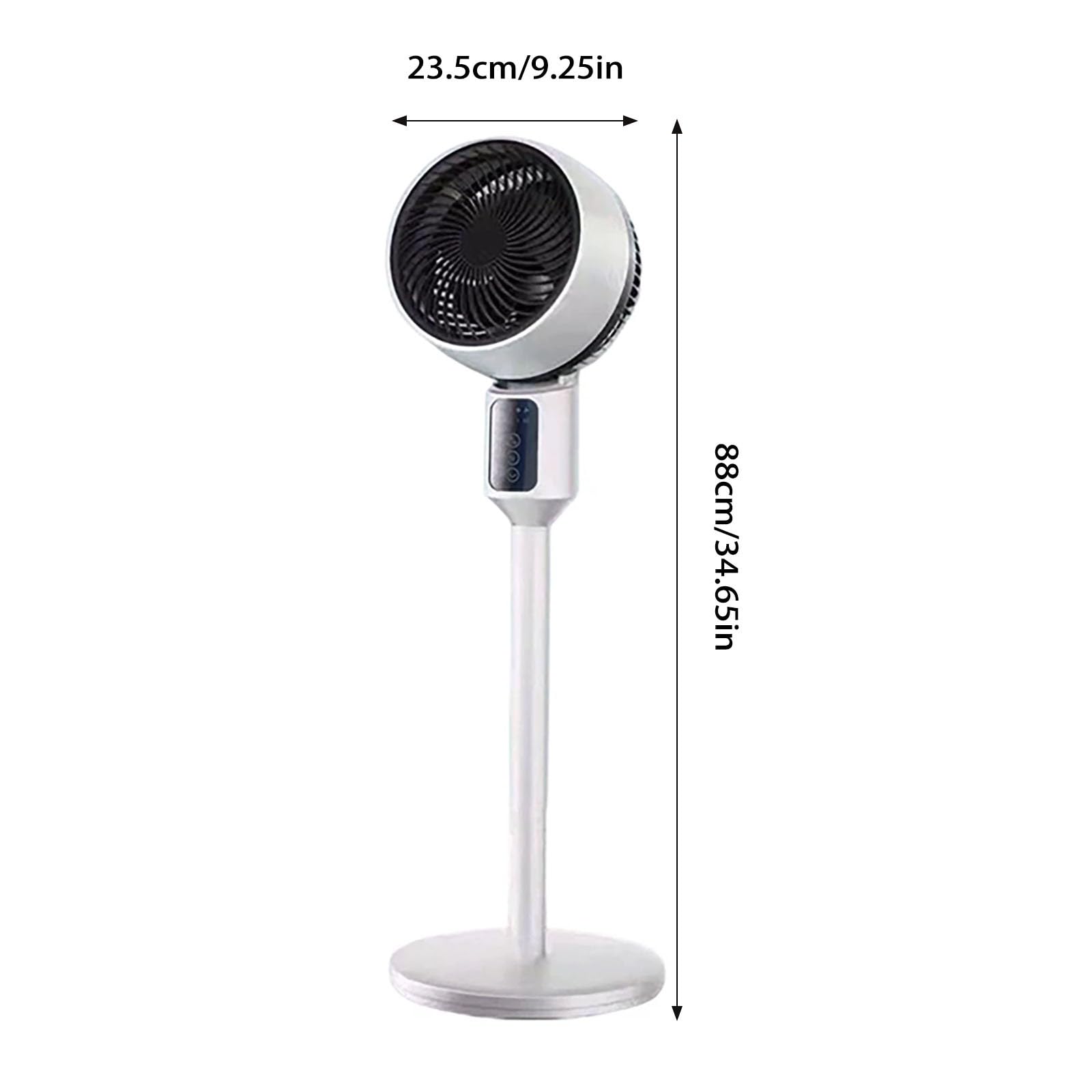 Ventilatore USB portatile in piedi regolabile in altezza circolazione dell'aria silenziosa per casa, camera da letto, scrivania, spazio di lavoro con testa oscillante, impostazioni di velocità