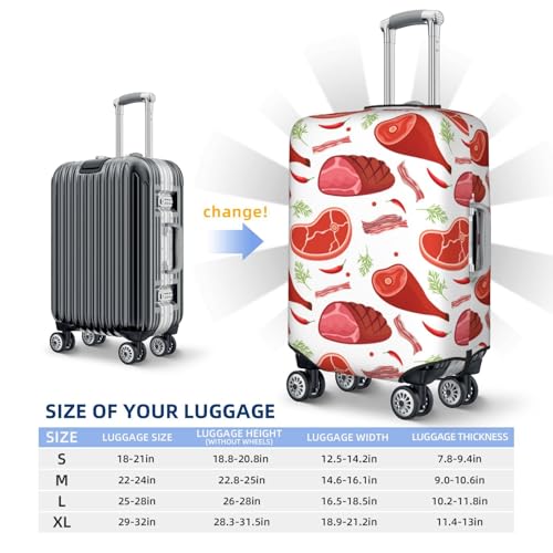 Luggage Cover Protector Suitcase Cover - High Elasticity Ham Bacon Print Suitcase Cover for Luggage3