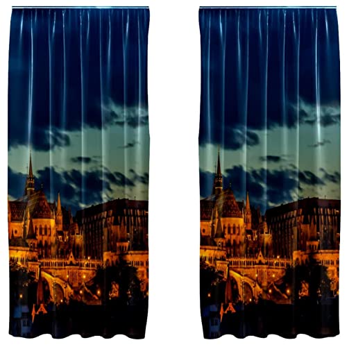 Cortinas opacas de París de 2 paneles para crear un ambiente íntimo en tu dormitorio de 55x84" 2