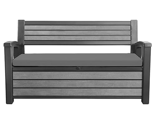 Garden Iceni & Eden Storage Benches Seat Pad Only 128 x 50 x 5cm Water Resistant Outdoor Bench Patio Furniture Cushion | Swing Bench Pads Durable & Easy to Clean Removable Cover (Gray)