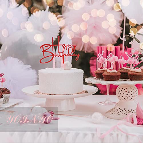 Yuinyo Set Of 3 Pcs Gold-Black-Red Acrylic Happy Birthday Cake Topper Birthday Party Decoration Supplies Quality Acrylic Cake Decoration Adult Cake Toppers (3 Gold-Red-Black) #TOP2