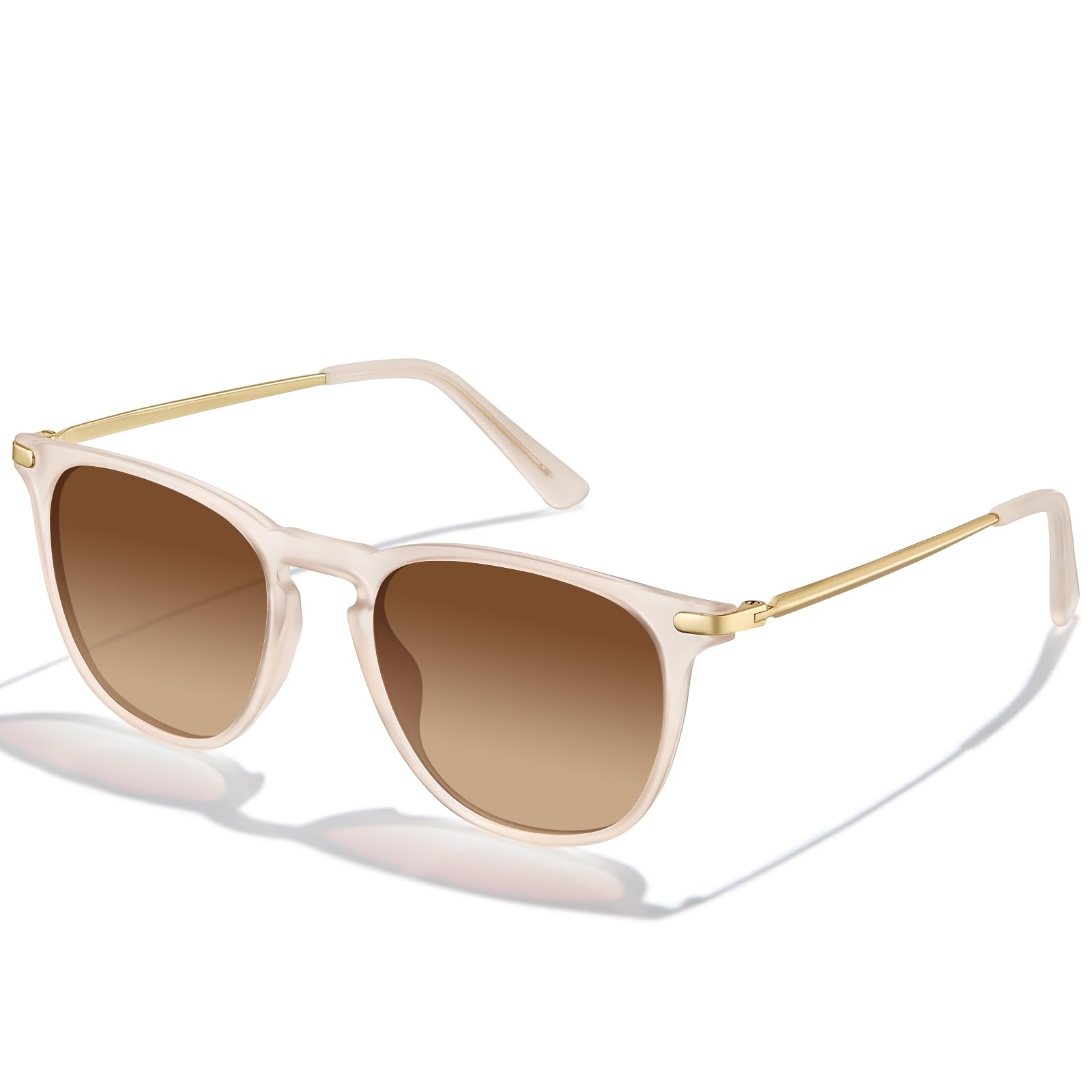 CARFIA Pink Mirrored Lightweight Small Face Sunglasses for Women Polarized UV Protection, Retro Trendy Keyhole Lady Sunnies