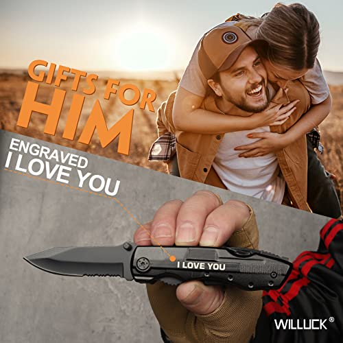 Willuck Gifts For Him Boyfriend Husband,I Love You Fathers Day Unique Gifts For Him,Multitool Knife,Christmas Stocking Stuffers,Anniversary Birthday Gifts Idea,Valentines Day Unique Gifts For Him Dad #TOP5
