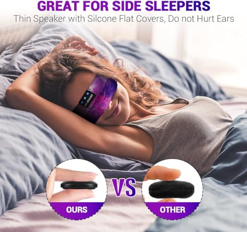Image of LC-dolida Bluetooth 5.2 Headband Headphones, Sleep Headphones with Ultra-Thin HD Stereo Speaker, Wireless for Workout Yoga Insomnia Running Meditation, Purple