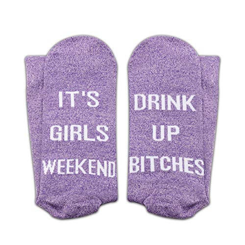 GJTIM 2PAIRS Bachelorette Party Gift Novelty It's Weekend Drink Up Bitches Funny Socks3