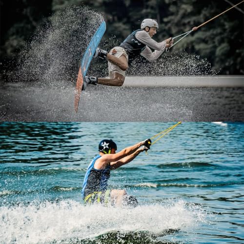 Cuerda de remolque para deportes acuáticos de 60 pies y cuerdas de tubo amarillas 7