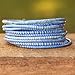 NewCharms 10 Light Blue with White Recycled Flip Flop Bracelets Handmade in Mali, West Africa