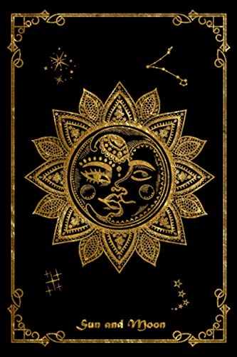 Sun and Moon: Celestial Journal | Blank Lined Journal Diary Notebook, 6" x 9" | Sun and Moon Journal, Celestial Notebook, Pisces Journal, Boho Diary | ... for Sun and Moon lovers | black gold cover