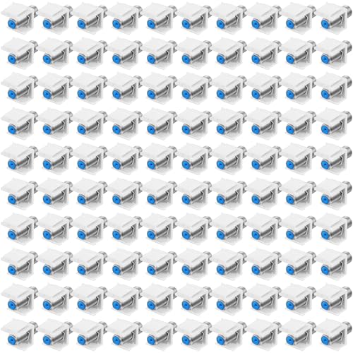 Insert Keystone RG6 type F lot de 100 douilles trapézoïdales bleu Weewooday pour prise murale