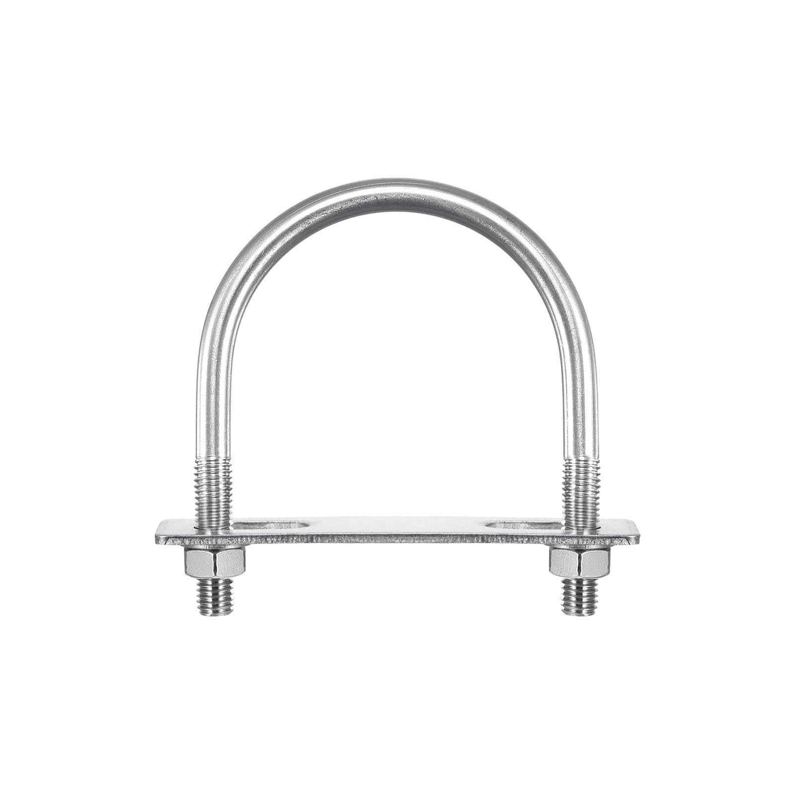 TA-VIGOR 2 sets M10 Round U-Bolts, 50mm Inner Width 82mm Length 304 Stainless Steel U-Bolts with Nut, Plate