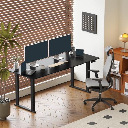Image of SANODESK 4-Leg 78''x32'' Large Electric Height Adjustable Standing Desk | Computer Stand Up Desk with Memory Presets for Home Office, Computer Workstation, Black
