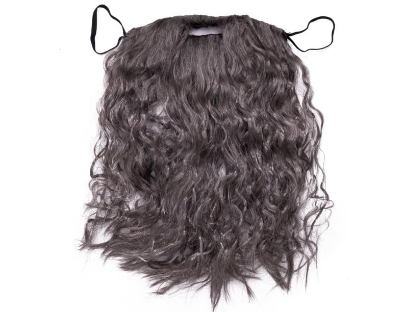 Happy Hippo Long, Gray Wizard Wig and Beard Set: Halloween Costume Wig For Men; Merlin; Mens Wig, Wigs For Men