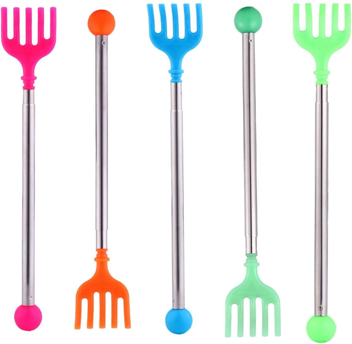 UPKOCH 5pcs Retractable Telescopic Back Scratcher Itch-Relief Scratching Tool with Massage Knobs for Home Use Suitable for All Ages Random Color