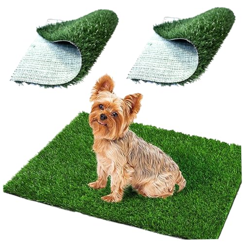 Tapis d'herbe pour chiens propre sans odeur | Gazon d'entraînement lavable 18 x 23" - 2