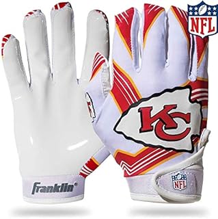 Franklin Sports Youth Football Receiver Gloves For Kids, NFL Team Logos and Silicone Palm, Youth Medium/Large