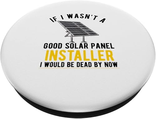 Miniatura 2 de Solar Panel Installer Technician Men Renewable Energy Power PopSockets Standard PopGrip