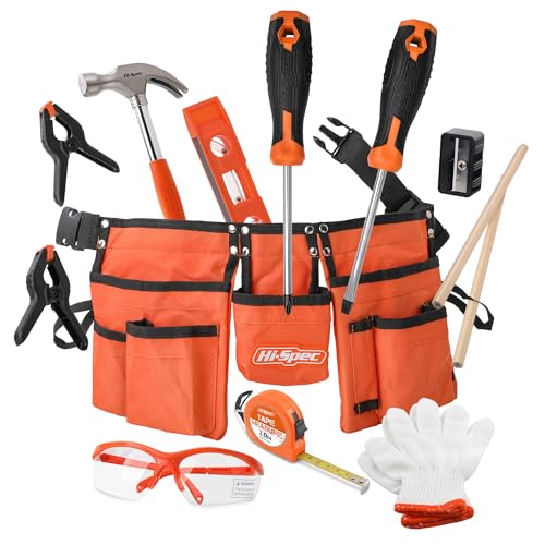 Hi-Spec 16pc Orange Kids Tool Kit Set & Child Size Tool...