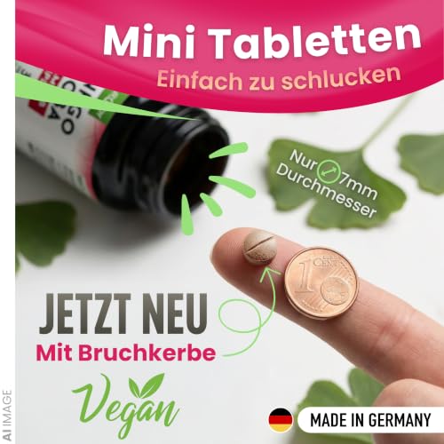 Ginkgo Biloba 6000mg pro Tablette, 365 Stück - Preis-Leistungs-Sieger + B-Vitamin Power Komplex, ohne Zusätze, Laborgeprüft… – Ansicht 5
