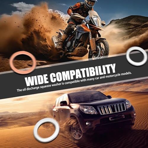 Image of 100 PCS Oil Drain Plug Crush Washer, M10 M12 M14 M16 M18 2 Material Gasket Combination Set, High Temperature Resistant Leak-Proof Seals with Storage Case, for Most Cars (Silver & Gold)
