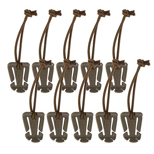 WarmHeartting Wildoor MOLLE Web Dominators with Elastic String Tactical Gear Clip Backpack Attachments Multipurpose Web Fastener for Outdoor Hydration Tube Backpack Straps Management (Pack of 10)