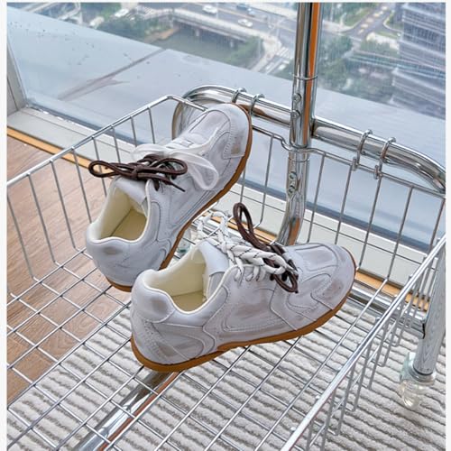 Womens Genuine Leather Fashion Lace Up Flats Sneakers Comfortable Breathable Retro Daily Walking Travelling Shoes3