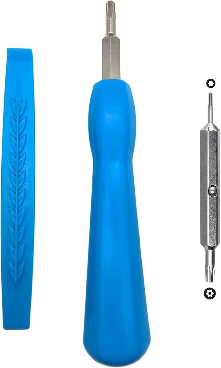 Doorbell Screwdriver with Pry Tool - Double-Ended T6 T15 Torx Security Screwdriver for Video Doorbell Camera Battery Change & WiFi Reset - Doorbell Replacement Parts Screws Tool Kit (Blue)