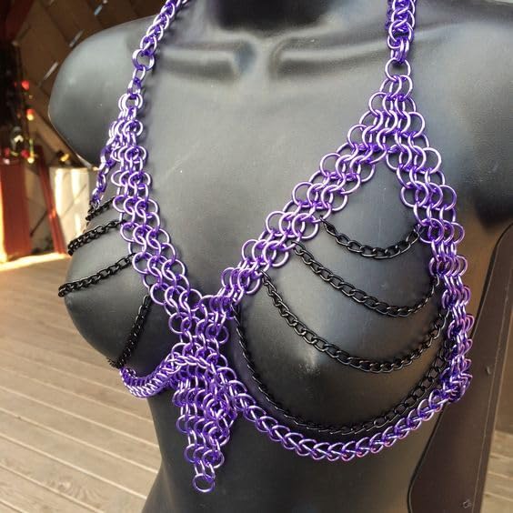 Lavender and Black Companion Chainmail Top-MFC011