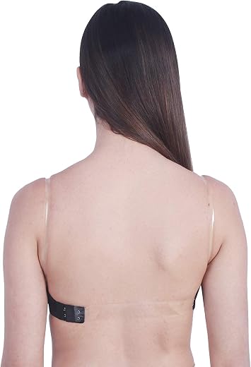 ATOX Backless Strapless Bra with Clear Back and Halter Straps Ideal for Backless Bridal and Off-Shoulder Dresses