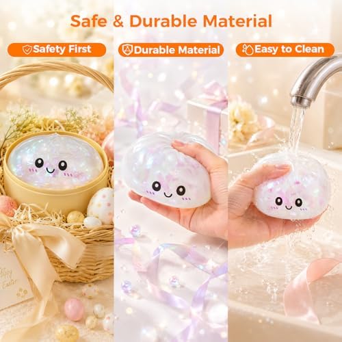 Dumpling Squishy Mystery Box, Random 1 of 14 Colors, Cute Squishy Dumpling Toy, Soft Stretchy Squeeze Toy, Sensory Fidget Toys for Anxiety Relief, Perfect for Party Favors, Birthday Gifts & Desk Toys - View 7