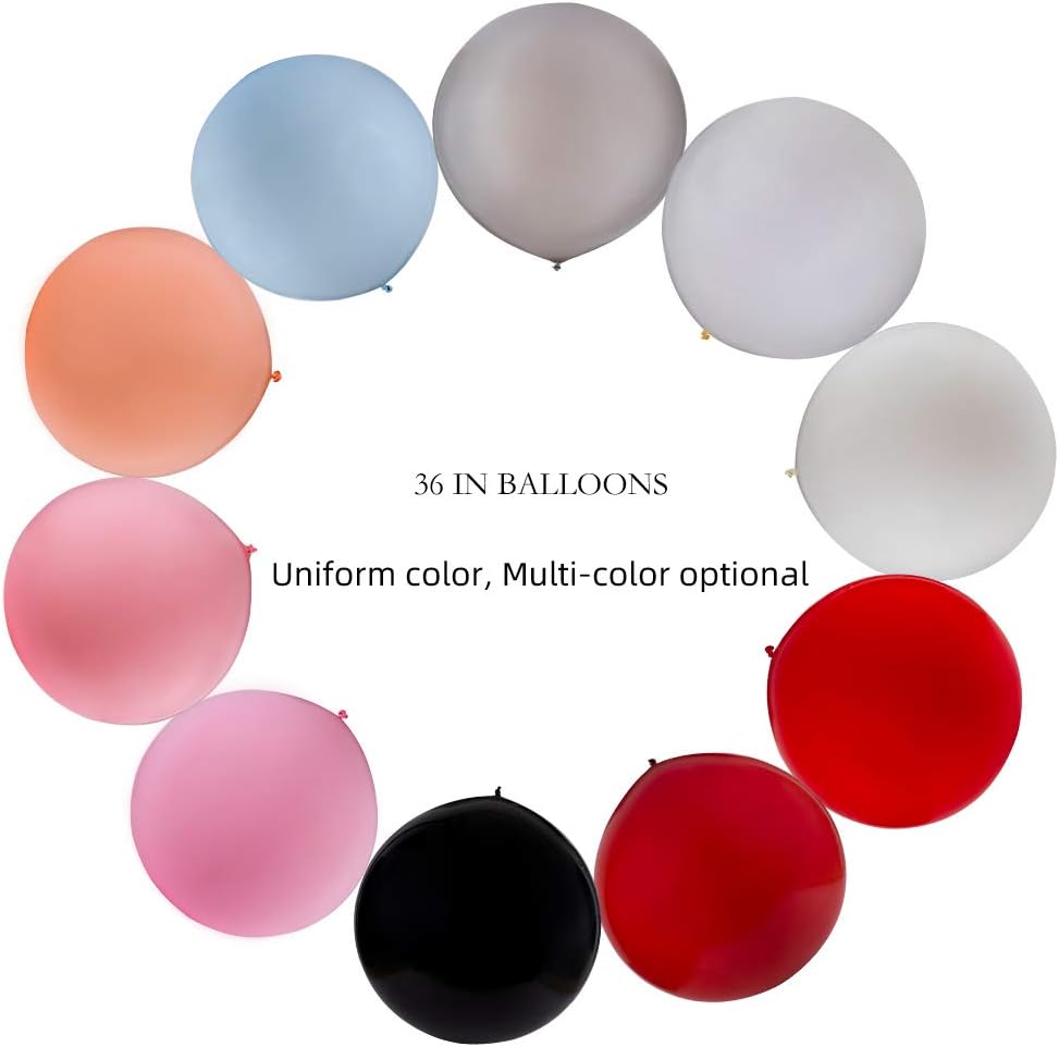 36 Inch Giant Round Balloons Macaron Blue 6 Packs Latex Balloons for Photo Shoot Wedding Baby Shower Birthday Party Decorations