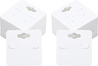 jijAcraft 100Pcs Earring Cards - 2" Kraft Earring Display Cards for Selling - Blank Paper Cards with 6 Holes for Earring Display Holder - Hanging Display Cards for Earring, Jewelry DIY Crafts(2"x 2"）