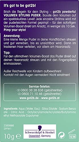 Schwarzkopf got2b Powder'ful Volumizing Styling Powder, 10g, BLACK, 10 g (Pack of 1) - Image 3