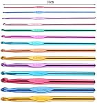 SUMAJU 14 Pieces Aluminum Crochet Hooks, Multicolor Knitting Needles Craft Making Tool Yarn Set 2mm-10mm Stocking Stuffer
