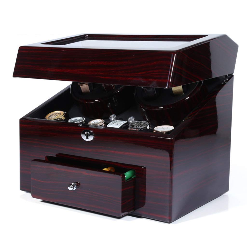 Uhrenbeweger Uhrenbeweger-Boxen Automatische Holz-Uhrenbeweger-Displaybox und extrem leiser Motor, für Automatikuhren 4 + 9 Aufbewahrungsboxen Spin Box Watch Box Needed