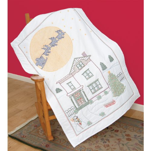 Stamped White Lap Quilt Top 38